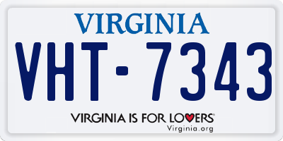 VA license plate VHT7343
