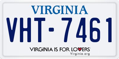 VA license plate VHT7461