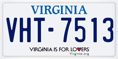 VA license plate VHT7513