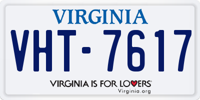 VA license plate VHT7617