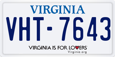 VA license plate VHT7643