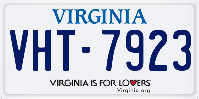VA license plate VHT7923