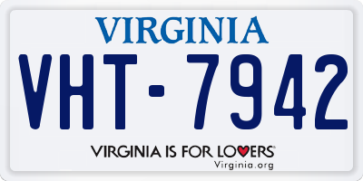 VA license plate VHT7942