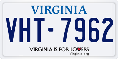 VA license plate VHT7962
