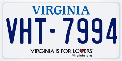 VA license plate VHT7994