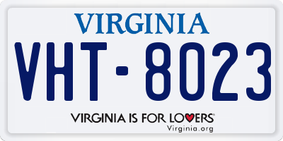 VA license plate VHT8023