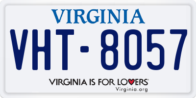 VA license plate VHT8057