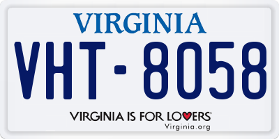 VA license plate VHT8058
