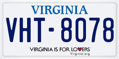VA license plate VHT8078