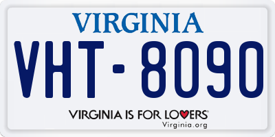 VA license plate VHT8090