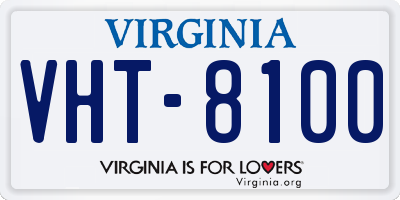 VA license plate VHT8100