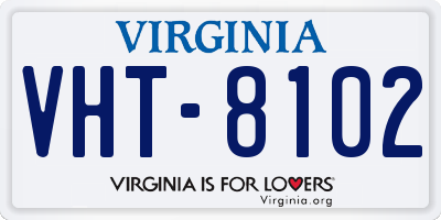 VA license plate VHT8102