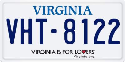 VA license plate VHT8122