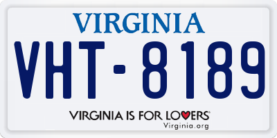 VA license plate VHT8189
