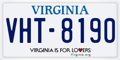 VA license plate VHT8190