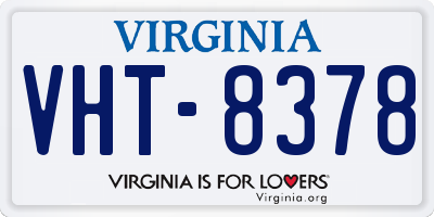 VA license plate VHT8378