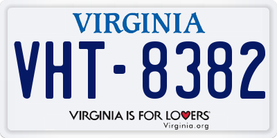 VA license plate VHT8382
