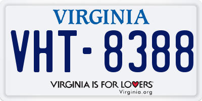 VA license plate VHT8388