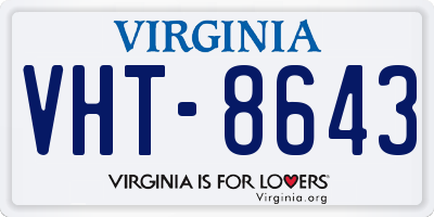 VA license plate VHT8643