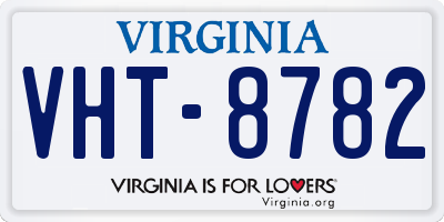 VA license plate VHT8782