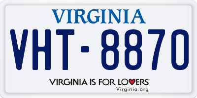VA license plate VHT8870