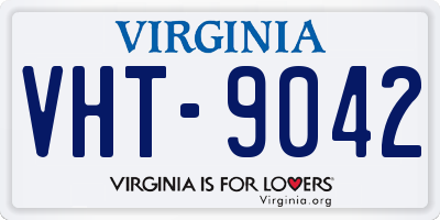 VA license plate VHT9042