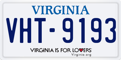 VA license plate VHT9193