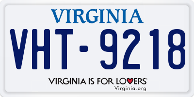VA license plate VHT9218