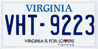 VA license plate VHT9223