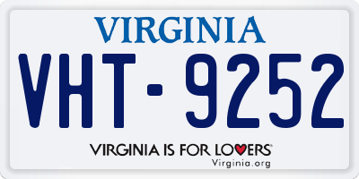 VA license plate VHT9252