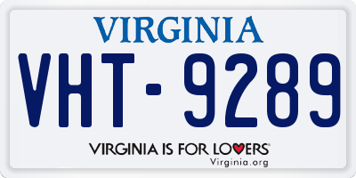 VA license plate VHT9289