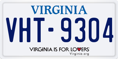 VA license plate VHT9304