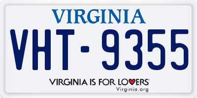 VA license plate VHT9355