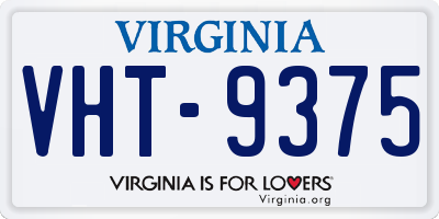 VA license plate VHT9375