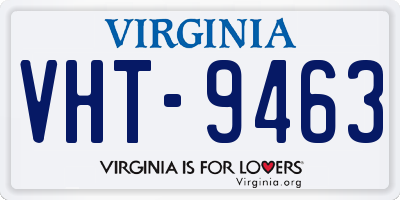 VA license plate VHT9463