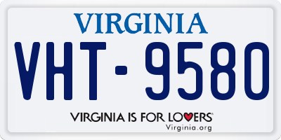 VA license plate VHT9580