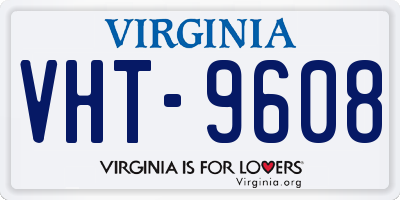 VA license plate VHT9608
