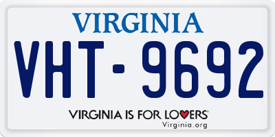 VA license plate VHT9692