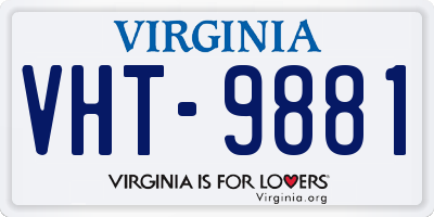 VA license plate VHT9881
