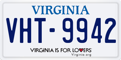 VA license plate VHT9942