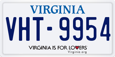 VA license plate VHT9954