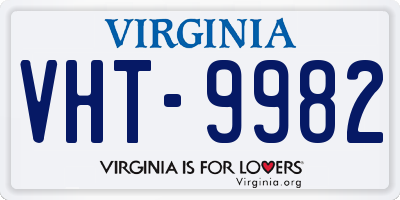 VA license plate VHT9982