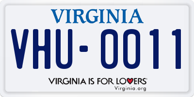 VA license plate VHU0011