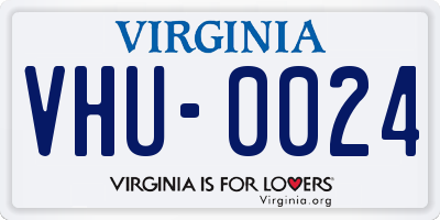 VA license plate VHU0024