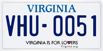 VA license plate VHU0051