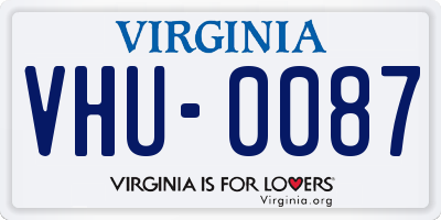VA license plate VHU0087