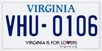 VA license plate VHU0106