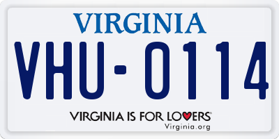 VA license plate VHU0114