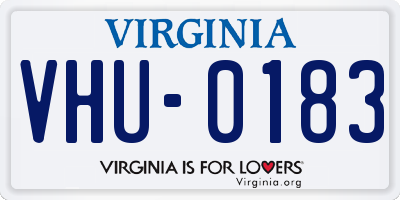 VA license plate VHU0183