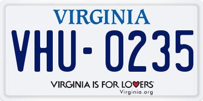 VA license plate VHU0235
